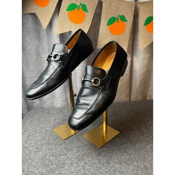 Magnanni “Rafa II Apron Toe Bit Loafer” Black Men’s US 9.5 Dress Shoes - Picture 1 of 10